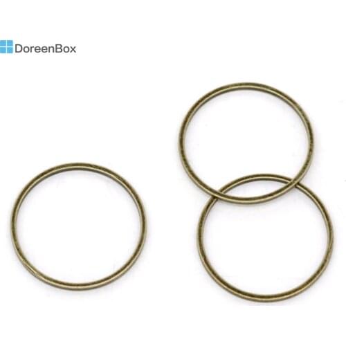 Doreen Box Lovely 100 Bronze Tone Closed Jump Rings Findings 20mm Dia. (B09559)
