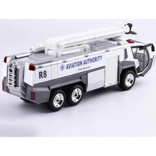 1:32 Scale Alloy Metal Aviation Authority Service Airport Fire Truck Airport Scene Pull back Model Diecast Model Vehicle Toy