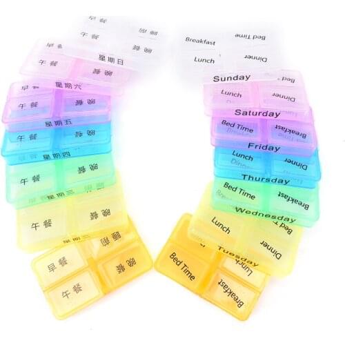 1 Set Portable Pill Medicine Box Travel Weekly Rotating Pill Case Organizer Holder Printed Medicine Storage Kit Dispenser Hot