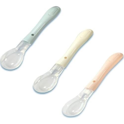 1PCs Baby Soft Silicone Spoon Food Grade Infant Feeder Safety Tableware Learning Spoons Kid Toddler Flatware Feeding Spoons