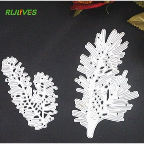 RLJLIVES 2Pc Merry Christmas Tree Metal Cutting Dies Stencil DIY Scrapbooking Photo Album Decor Embossing Card Making DIY Crafts