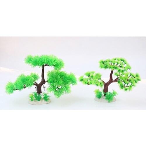 20cm Artificial Plastic Pine Tree Aquarium Decoration Fish Tank Ornament Submarine Plant Rockery Bonsai Decor