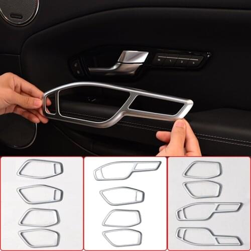 4 Pcs ABS Chrome Inside Door Handle Frame Trim Cover For Land Rover Range Rover Evoque 2012-2018 Interior Decoration Accessories