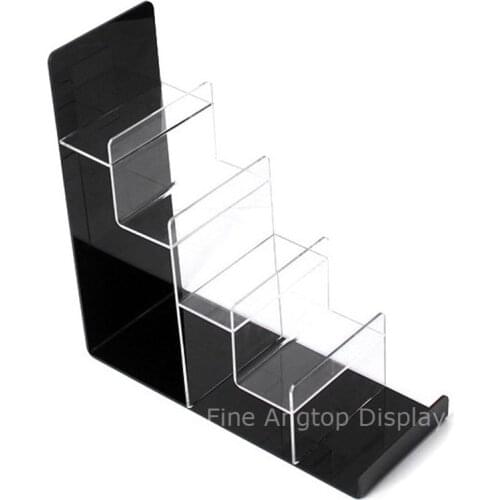 5-tier Clear And Black Acrylic Wallet Rack Purse Jewelry Display Stand Sunglasses Cosmetic Holder