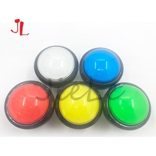 60mm Big Round Push Button LED Illuminated with Microswitch for DIY Arcade Game Machine Parts 5/12V Large Dome Light Switch
