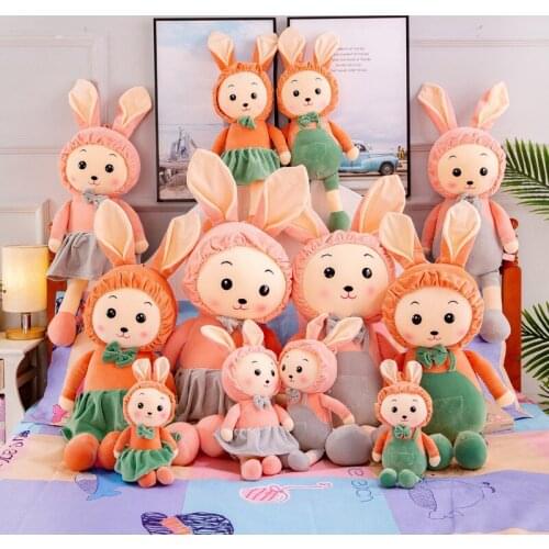Kawaii Orange Skirt Rabbit Plush Soft Stuffed Toy Animals Bunny Cartoon Pillow Doll for Children Kids Baby Birthday Gift