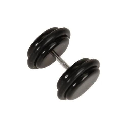 Artificial 18G Ear Cheater Earring Studs Ear Expander with 18G Stem Ear Taper Stretcher Pack of 2PCS Black