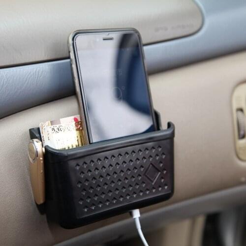 Large size home car dual purpose sticker type convenience case multifunction mobile phone frame black / meter DM-005
