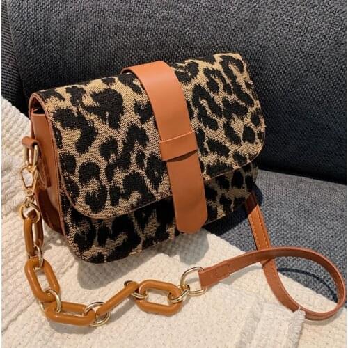 Leopard Print Fashion Ladies Shoulder Bag Luxury Exquisite Cross-body Shoulder Bag Small Square bag