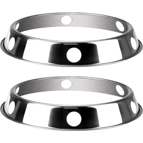 New 2PCS Stainless Steel Wok Ring Metallic Round Bottom Wok Rack 10.43X11.8Inch Universal Size Inch for Gas Stove Fry Pans