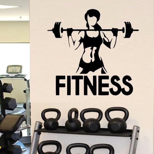 NEW Woman Gym Wall Stickers Wallpaper for Gym Room Vinyl Decal Creative Stickers Pattern Modern