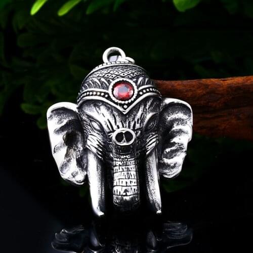 Steel Soldier Elephant Pendant Necklace Stainless Steel Thailand Amulet Choker Chain Jewelry for men