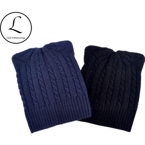Casual 5-15 years Girls Warm Thicker Wool Knitted beanies Hats Caps Cute Winter Cat Ear hats For Kids Childs