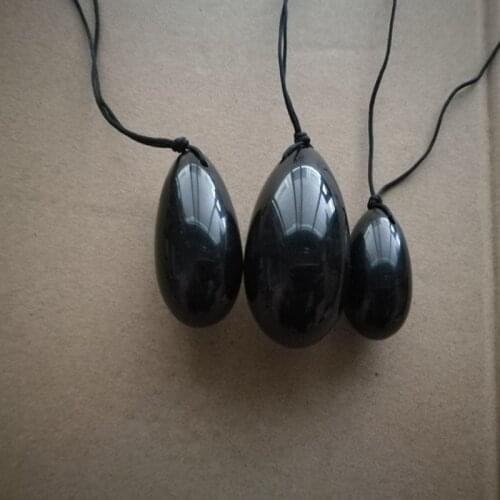 Drilled Yoni Eggs Black Obsidian Massage Stones Viginal Muscle Tightening Reiki Healing Ben Wa Ball Health Care Kegel Exercise