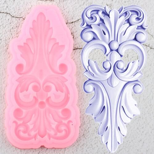 Scroll Relief Cake Border Silicone Molds Flower Cupcake Topper Fondant Mold Cake Decorating Tools Candy Chocolate Gumpaste Mould