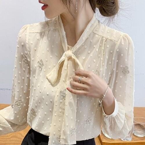 Long Sleeve Shirts Women Blouses Femme Blouse Women Blusas Mujer De Moda 2021 V-Neck Chiffon Blouse Shirt Tops Women Blusas E615