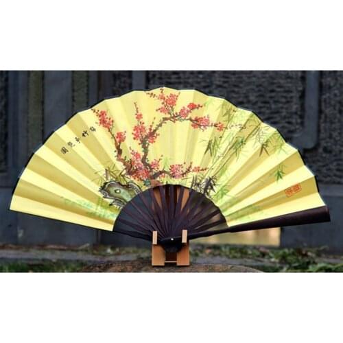 Hand Fan Display Stands Bamboo Home Wall Mount Folding Fan Holder