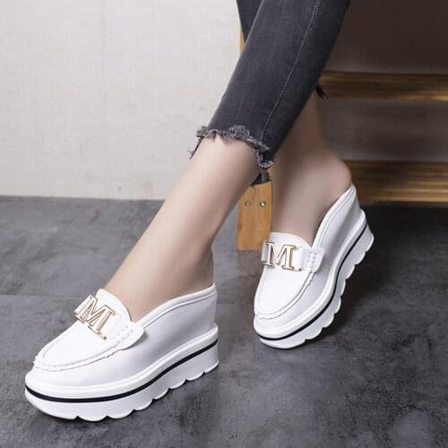 Slides Platform Wedge Slippers LoafersHeight Increasing Shoes 2021Women Wedges Sandals For Women shoes zapatos mujer plataforma