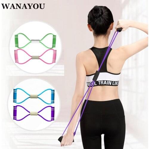 WANAYOU 8 Word TPE Rope Resistance Band,Fitness Gym Exercise Rubber Elastic Band,Yoga Stretch Muscle Training Equipment Expander