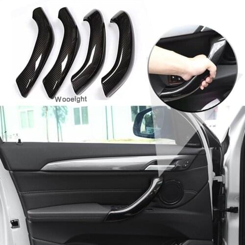 Wooeight 4Pcs ABS Carbon Fiber Style Car Interior Door Handle Sticker Cover Trim For BMW X1 2016 2017 2018 2019
