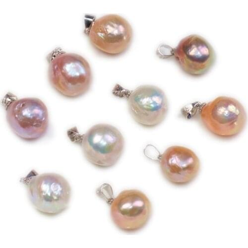 Genuine S925 Sterling 11-13mm natural Baroque Irregular pearl Pendant Fashion Necklace Pendant For women Free shipping