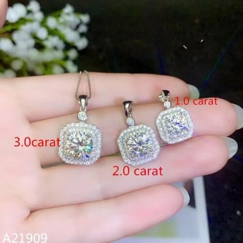 KJJEAXCMY boutique jewels 925 sterling silver inlaid Mosang diamond gemstone ladies pendant necklace support detection luxury n