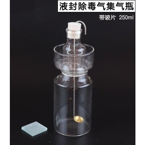1 pcs 250ml Liquid sealing Gas Collection Bottle with sealing slide Junior high school chemical laboratory equipment
