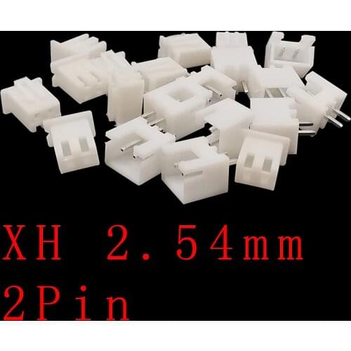 100PCS JST XH 2.54 2Pin 2.54mm Pitch Plastic Shell Terminal Wire Connector XH2.54 2P Male Plug + Female Socket Housing Terminals
