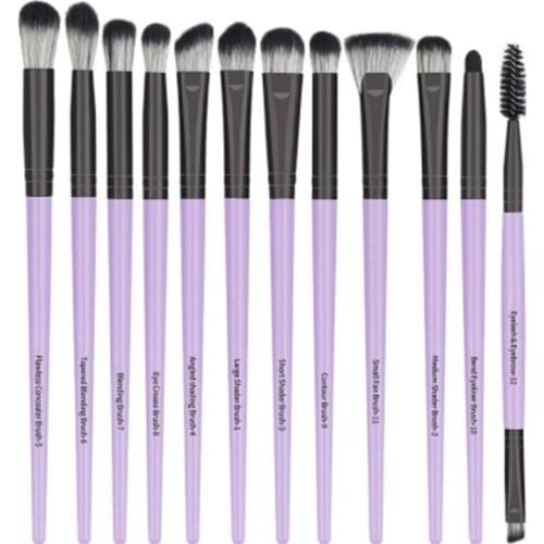 12 pcs Makeup Brush Sets for Foundation Eyeshadow Blending Face Powder Blush Concealers Brush Kit