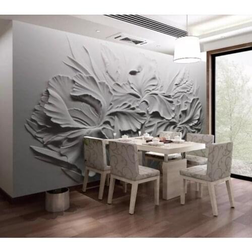 16 Custom Wallpaper 3D Relief Abstract Flowers Art Wall Mural Living Room Bedroom Wallpaper