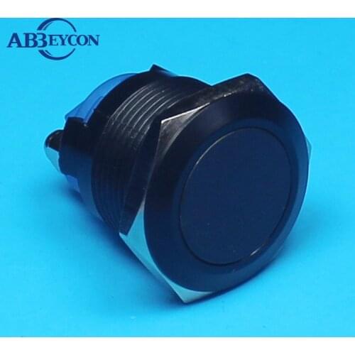 5pcs/Lot IB 1955 Economical 19mm no latching 220v Good quality cheapest plastic black push button switch