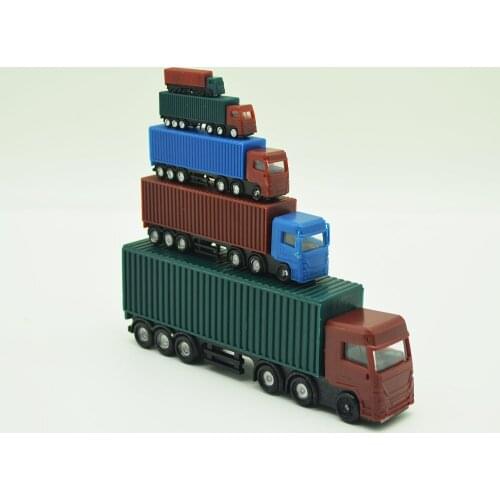 5pcs Multi-proportion Multi-color Model Container Truck Toy Mini Sand Table Layout Landscape Diorama Train ABS Plastic Building