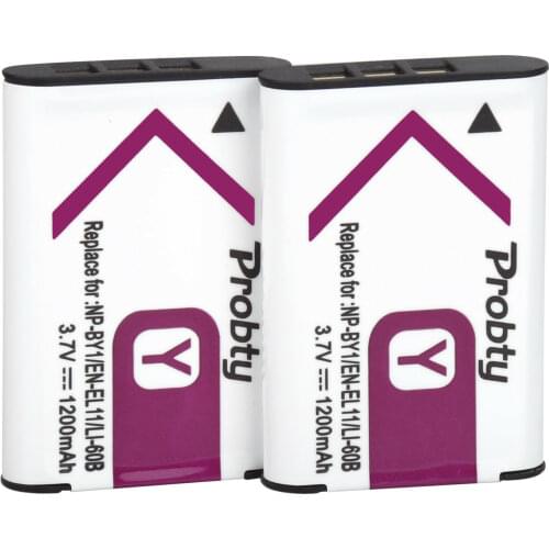 2pcs NP-BY1 NPBY1 BY1 Rechargeable Camera Battery For SONY HDR-AZ1VR AZ1 AZ1V AZ1VR Sport Action Cam Mini Camcorder