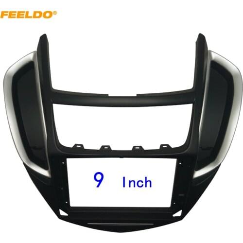 FEELDO Car 2Din Audio Face Plate Fascia Frame For Chevrolet Trax 9" Big Screen Radio Stereo Panel Dash Mount Refitting Kit