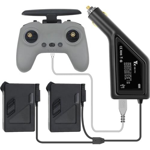 Drone Accessories 3In1 Battery USB Charging Car Charger Fast Charging Adapter for D-JI FPV Combo Battery