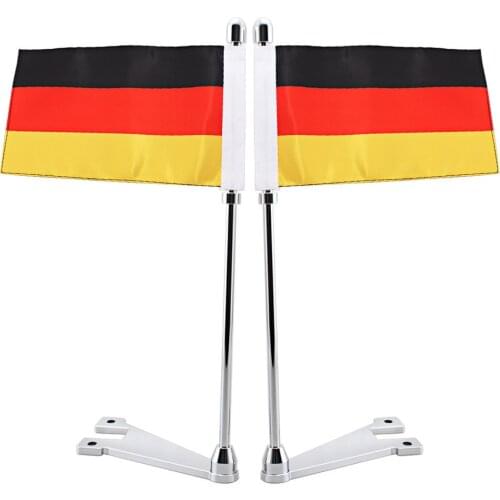 Motorcycle Luggage Rack Mount Flag Pole w/ German Flag Rear Mount For Harley Touring Electra Glide Rear Side Mount Luggage Rack