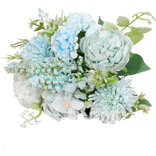 Rose Flowers Bouquet 7 Heads Silk Artificial Roses Flower for Wedding Party Decorations Fake Flowers Home Table Vase Decor