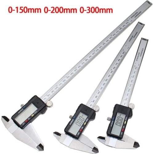 Digital Caliper Vernier 0-150/200/300mm 6" 8" 12" Stainless Steel Electronic trammel Precision Metric Measurement Tool With LCD