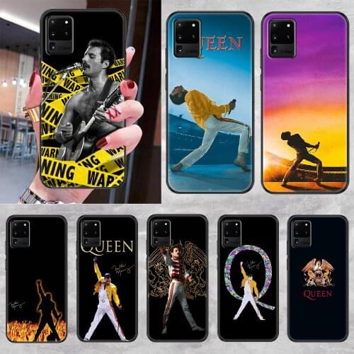 Freddie Mercury Queen band Phone case For Samsung Galaxy Note 4 8 9 10 20 S8 S9 S10 S10E S20 Plus UITRA Ultra black trend bumper
