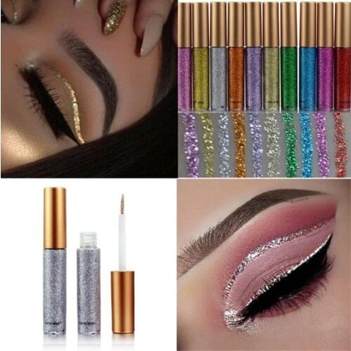 Hot selling colorful eyeliner liquid waterproof long lasting Eyeshadow liquid glitter pigment powder sequin eyelash cosmetics