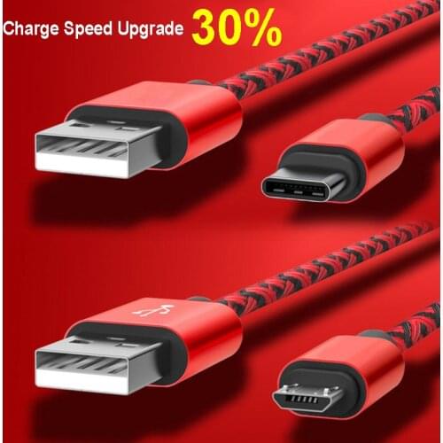USB-C Type-C 3.1 Data Sync Charger Cable Fast charging Braided Cord Type C Micro USB Cable For Samsung Huawei Android Phone