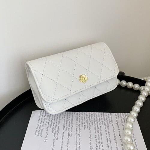 Fashion Mini Plaid PU Leather Flip Crossbody Bags 2021 Summer New Style Solid Color Womens Flower Designer Shoulder Handbags