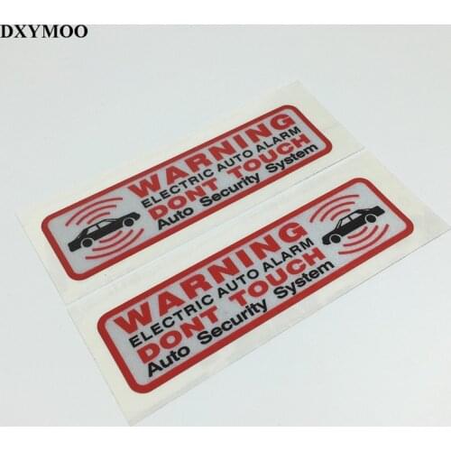 1 pair 3M Good Quality Car Motorcycle Sticker Decals Cartoon Warning ELECTRIC AUTO ALARM DONT TOUCH