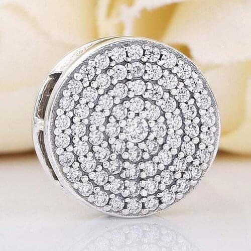Original Reflexions Dazzling Elegance Clip With Crystal Beads Fit 925 Sterling Silver pandora Charm Bracelet Bangle Diy Jewelry