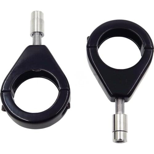 Pair 41mm Fork Turn Signal Indicator Light Relocation Bracket Clamps Mount for Harley Custom Cruiser Chopper