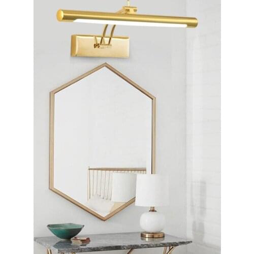 Hot 40CM Modern LED Mirror Wall Light Stainless Steel Bathroom Makeup Mirror Lights Wall Art Lamp Lighting Led for Home Design