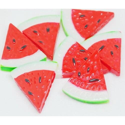 Resin Flatback Watermelon Fruit Cabochons Dollhouse Fruit Miniatures Scrapbook Supplies Hairpin Decorations