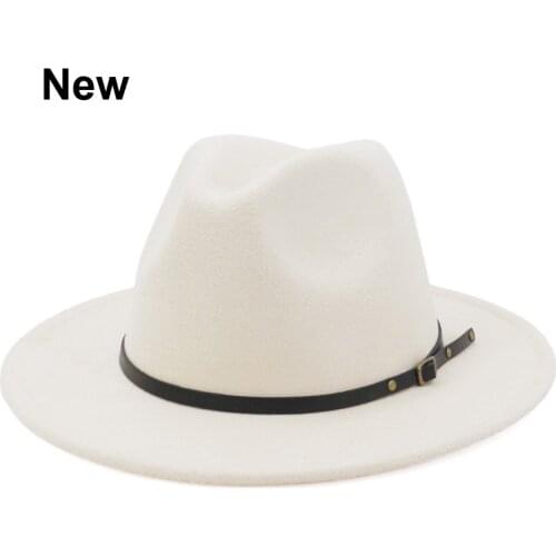 Women Fedoras Mens Fashion Jazz Hat Autumn Winter Woolen Cap Pink Black Gray Navy Outdoor Casual Hat British retro Top Hat