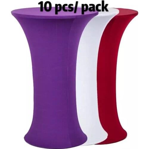 10pcs Table cloth Cover Round Based Stretch Bar Spandex Lycra Cocktail Table Covers For Hotel Party Wedding Decoration