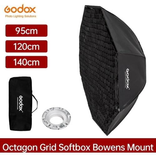 Godox softbox 95cm 120cm 140cm Octagon Honeycomb Grid Softbox soft box with Bowens Mount for Studio Flash
